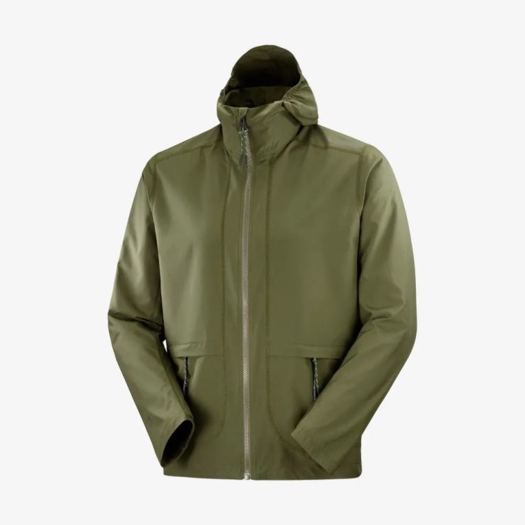 Salomon Outlife Packable Shell U Men\'s Windbreaker Olive | CA 59E76